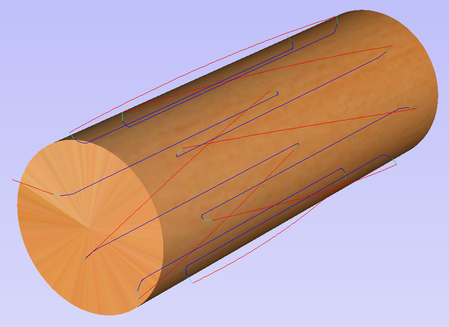 Toolpath for flutes of the column